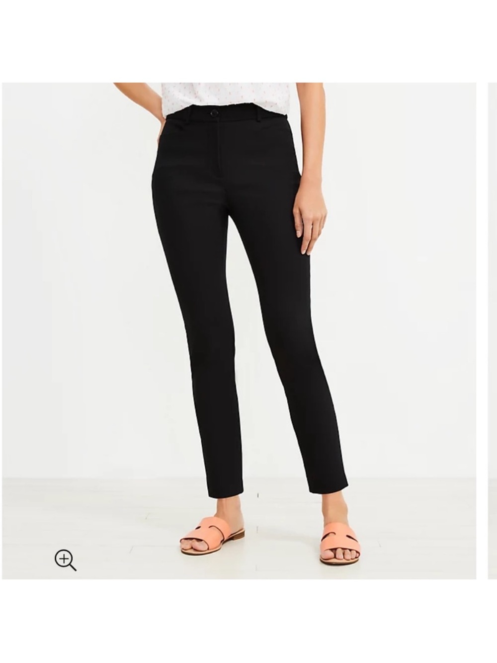 Loft Curvy Skinny Black Slim Ankle Pants - Women's Tailored Ponte